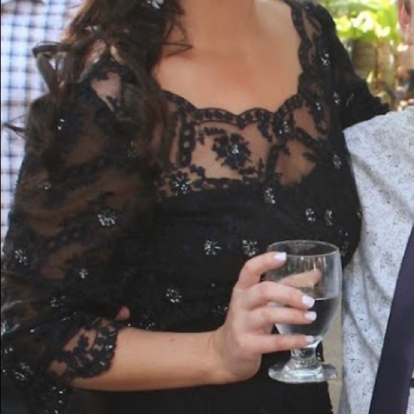 FREE PEOPLE RARE!!!!jeweled romper size 8 black and navy - Picture 9 of 13